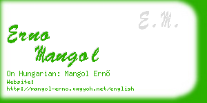erno mangol business card